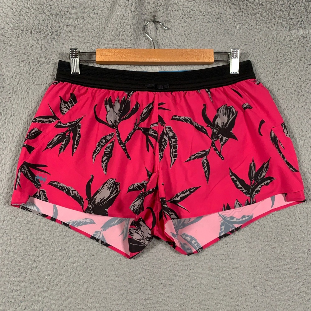 Janji AFO Middle Shorts Womens Medium M Pink Floral Athletic Running Performance
